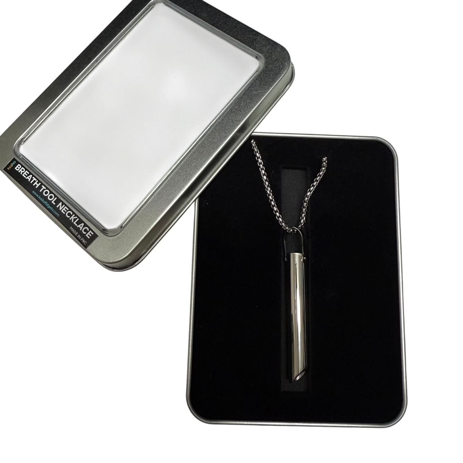 Breath Tool 304 grade Stainless Steel  - Mindful Breathing Unisex Necklace - Image 11