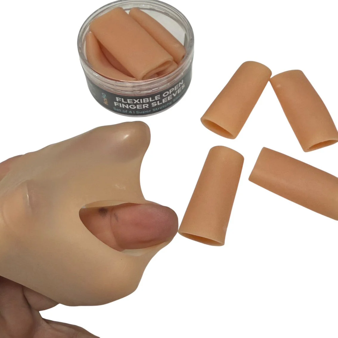 Flexible Open Finger Sleeves : Set of 5 – Finger Protectors & Picking Support - Image 5