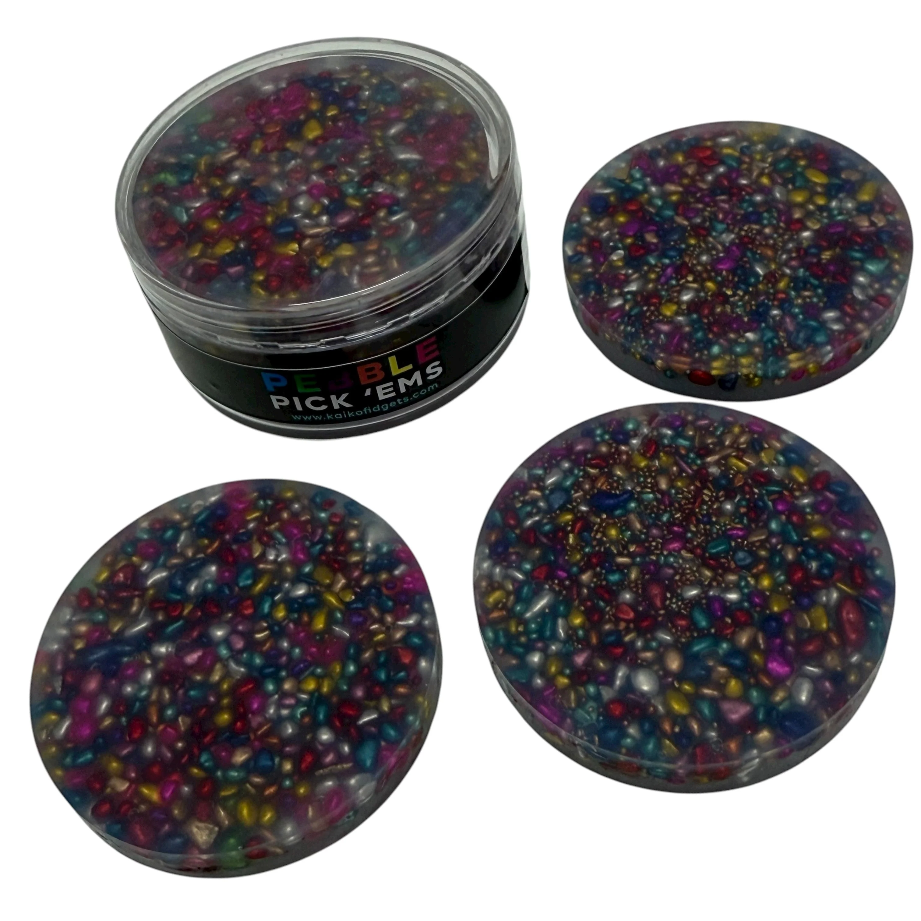 Pebble Pick ‘Em Stack - pack of 3 natural painted stone discs - Picking & Popping Support - Image 4