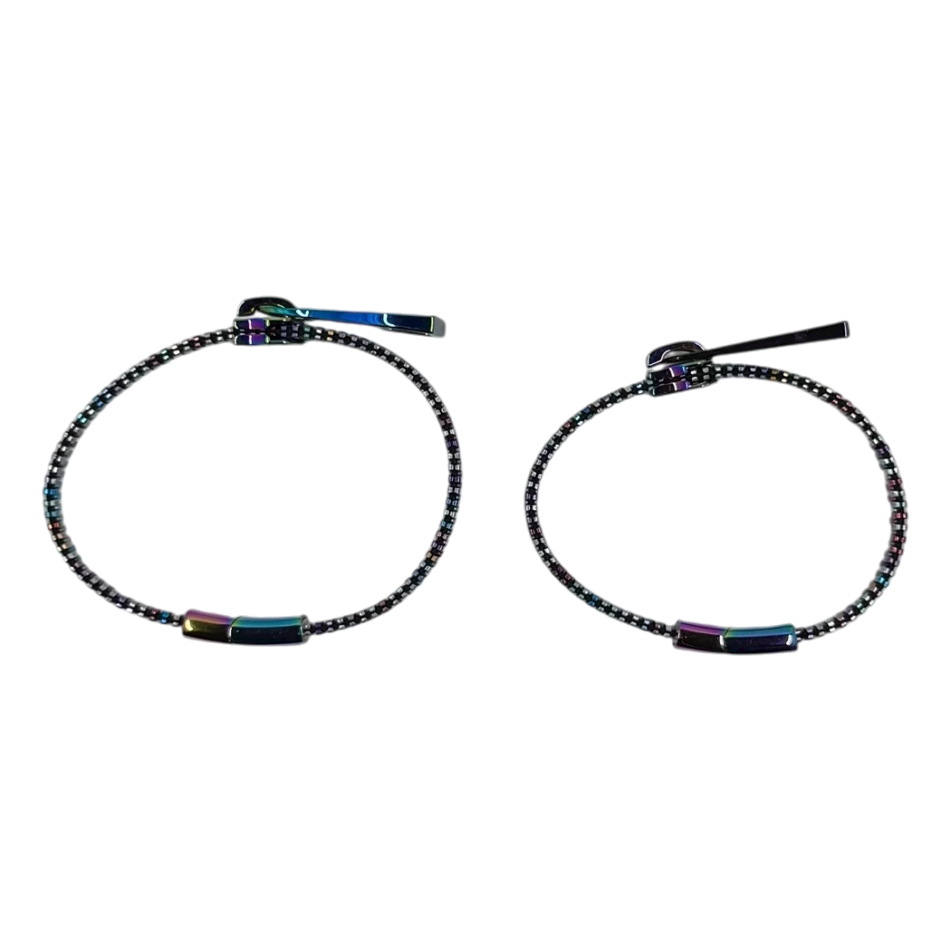 Unisex Oil Slick Metal Zipper Bracelet By Kaiko - Image 3